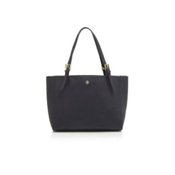 Tory Burch Black Leather York Buckle Tote Saffiano Purse, MSRP $540 - Picture 1 of 15